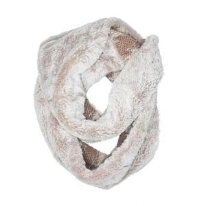 Reversible faux fur & sherpa infinity scarf